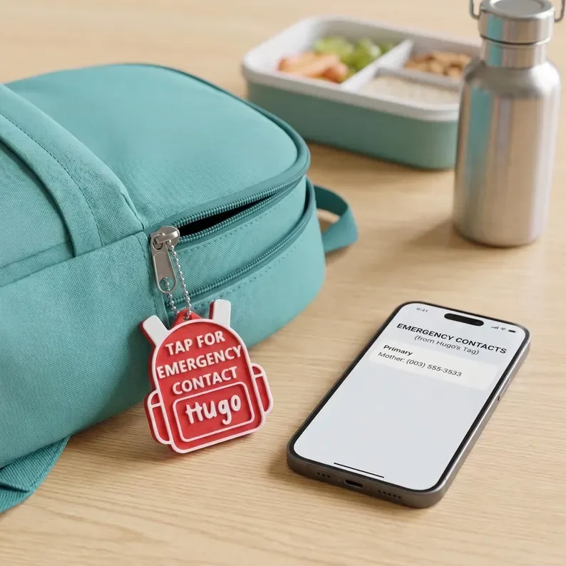 Kids Emergency Backpack Tag