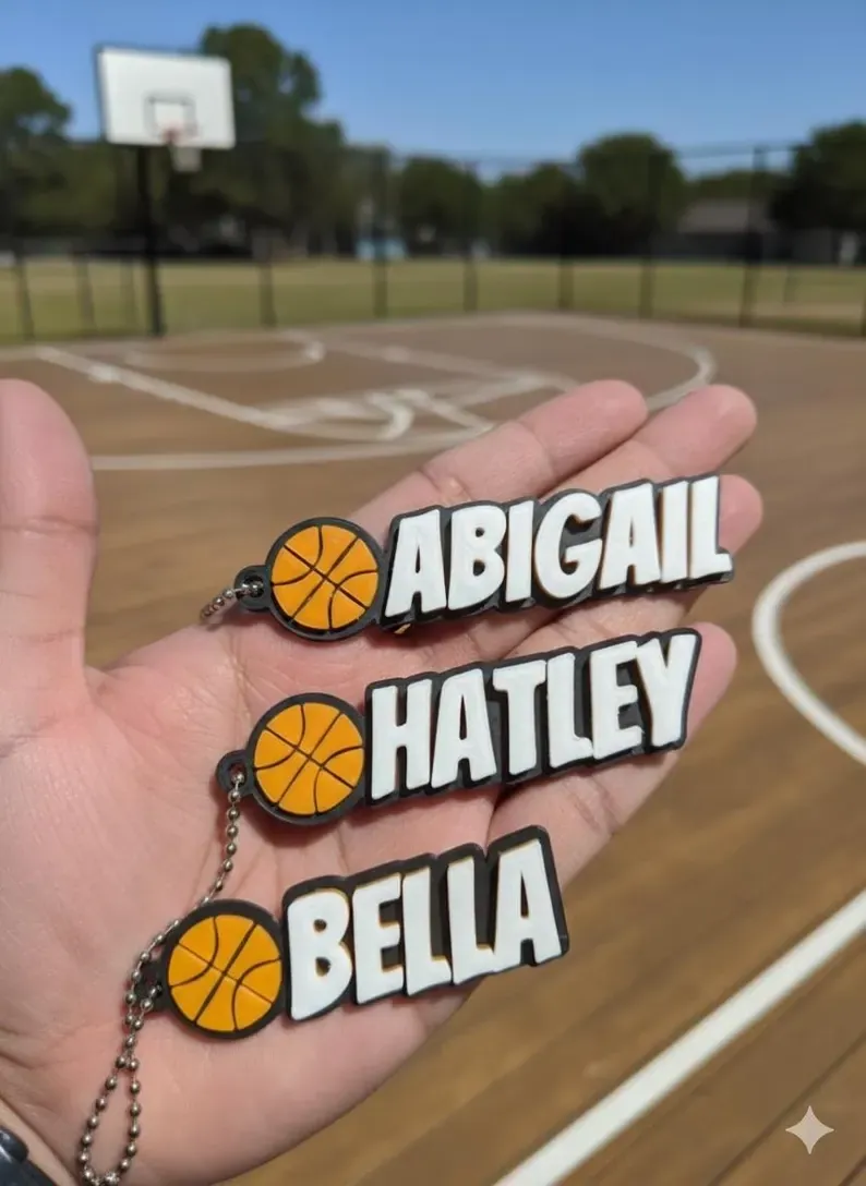 Sports Name Keychain